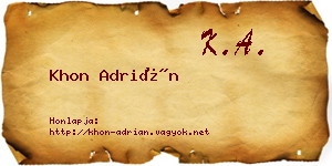 Khon Adrián névjegykártya